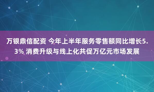 万银鼎信配资 今年上半年服务零售额同比增长5.3% 消费升级与线上化共促万亿元市场发展